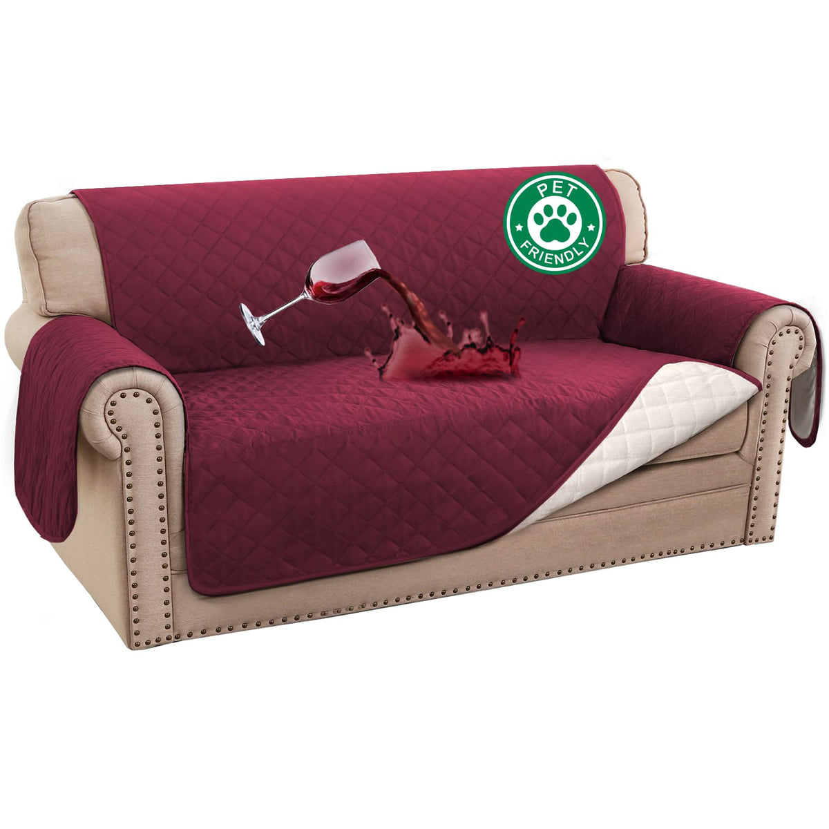 Turquoize 100% Waterproof Sofa Covers Couch Cover for Dogs, Sofa 70"