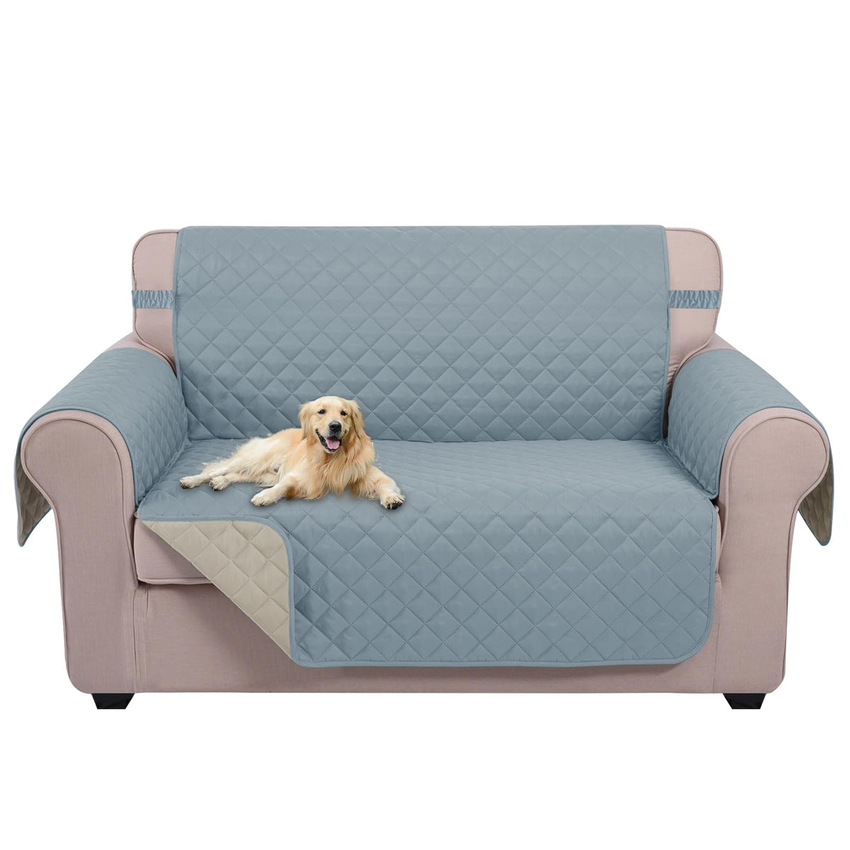 U-NICE HOME Reversible Sofa Cover Couch Cover for Dogs, Beige/Beige
