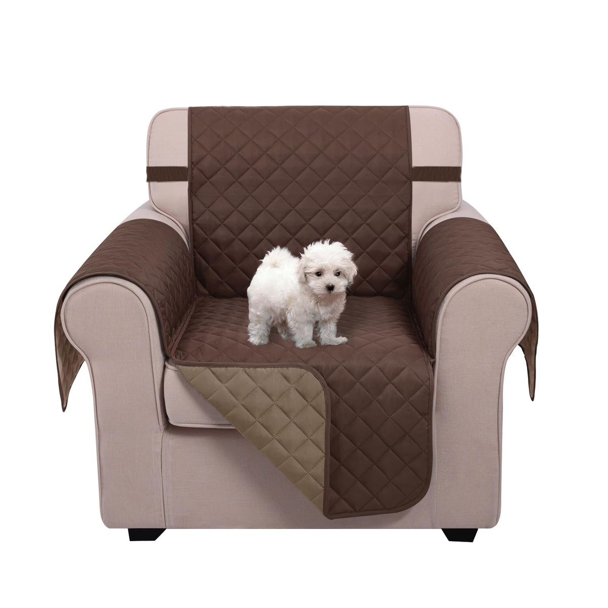 U-NICE HOME Reversible Sofa Cover Couch Cover for Dogs, Beige/Beige