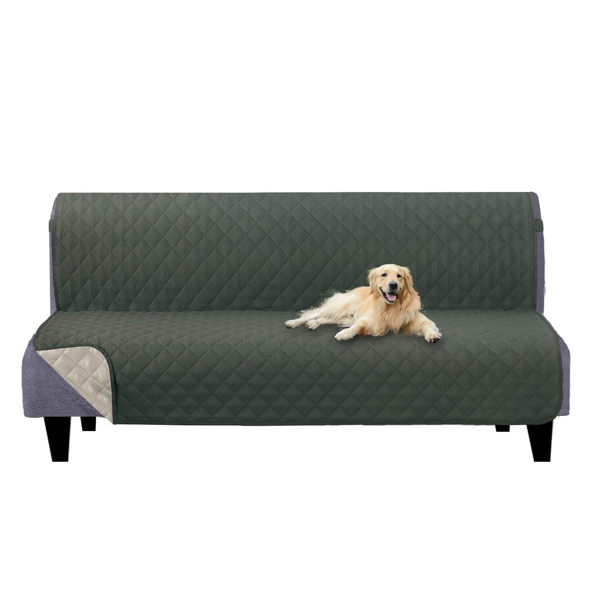 U-NICE HOME Reversible Sofa Cover Couch Cover for Dogs, Beige/Beige