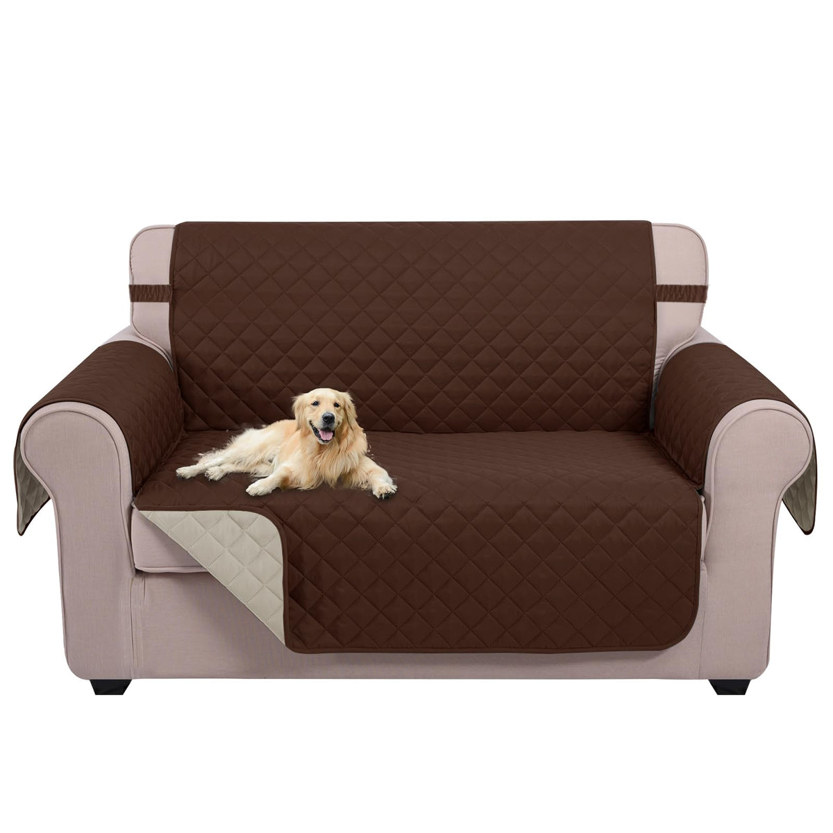 U-NICE HOME Reversible Sofa Cover Couch Cover for Dogs, Beige/Beige