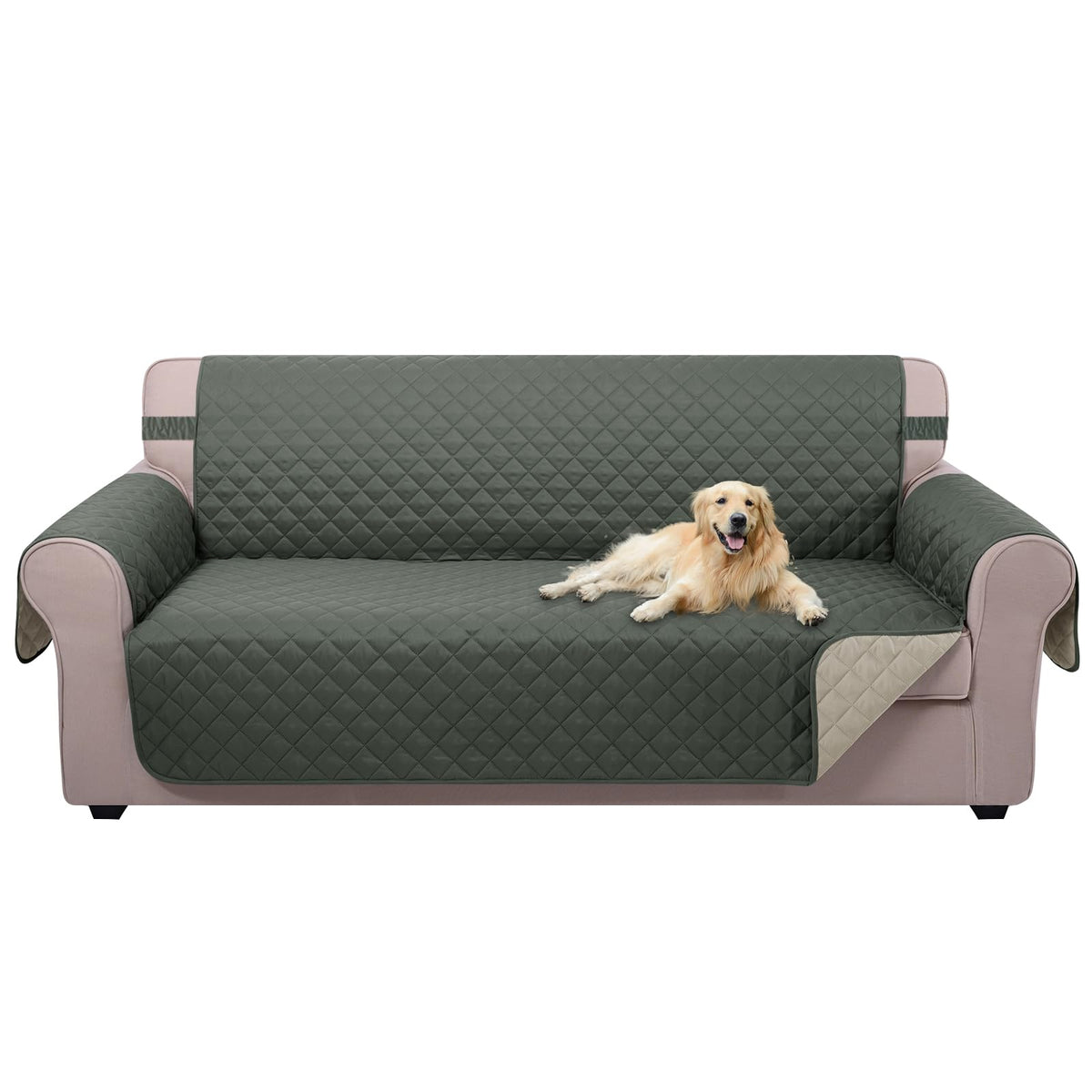 U-NICE HOME Reversible Sofa Cover Couch Cover for Dogs, Beige/Beige