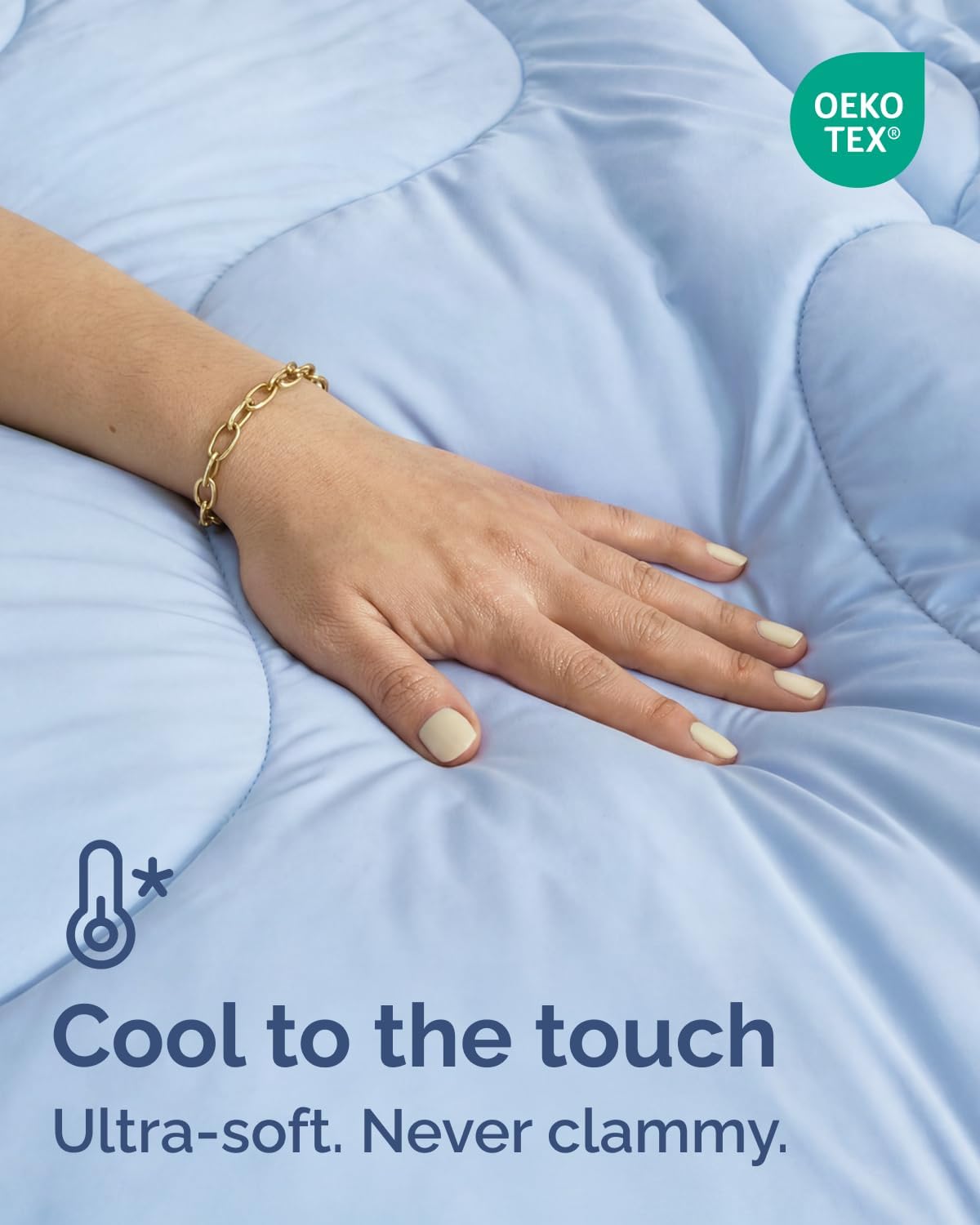 CGK Cooling Comforter Queen - Summer Blanket - 90x90 (Sky Blue)