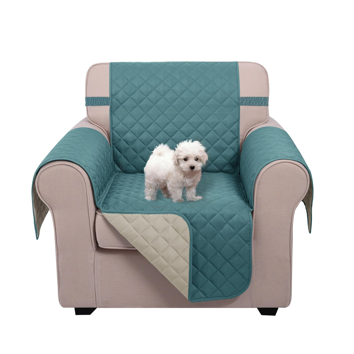 U-NICE HOME Reversible Sofa Cover Couch Cover for Dogs, Beige/Beige