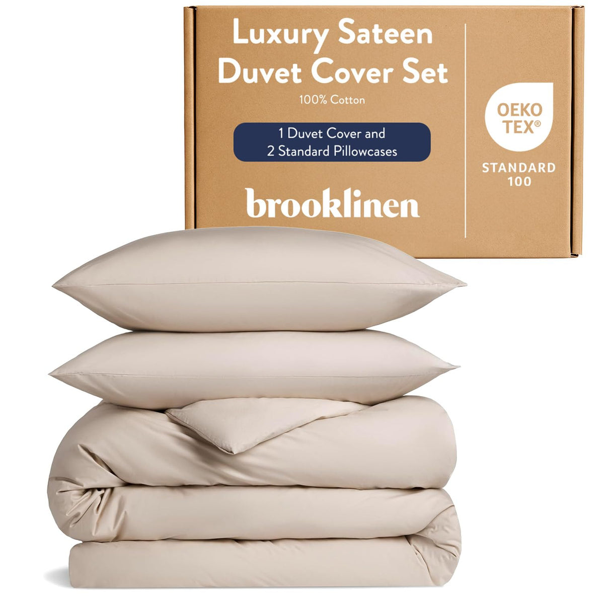 Brooklinen Sateen Duvet Cover Hotel-Quality Luxury - Full/Queen, White