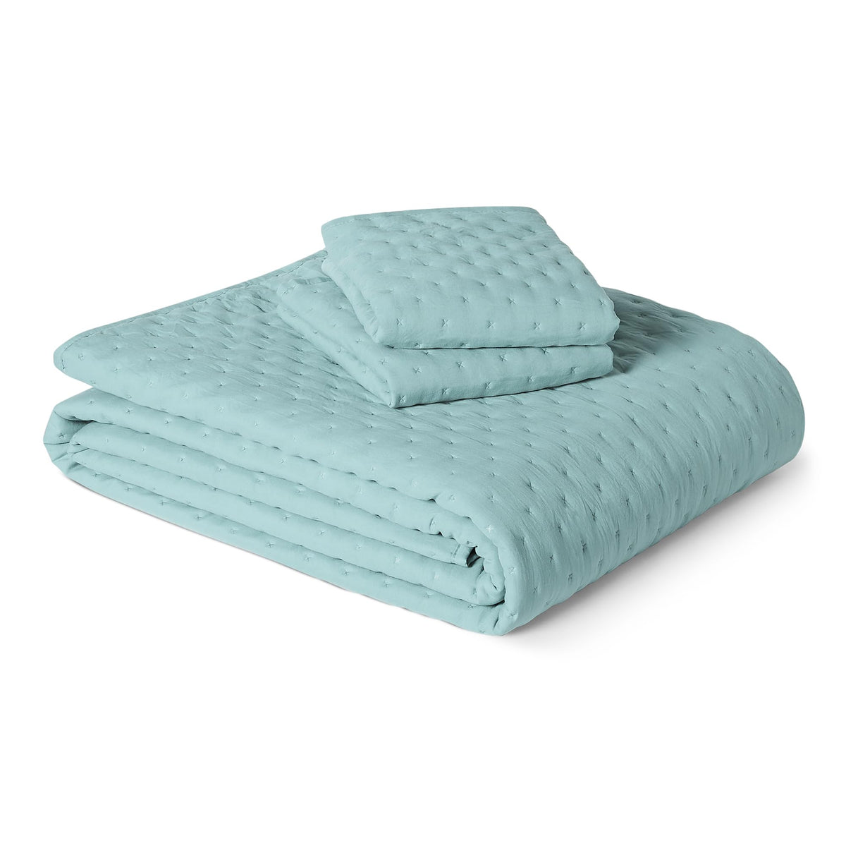 Amazon Basics Brushed Microfiber Quilt Set, Extra Soft with Natural Texture, 2-Piece, Twin/Twin XL, Beige