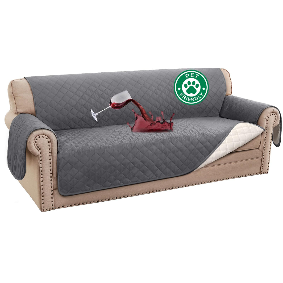 Turquoize 100% Waterproof Sofa Covers Couch Cover for Dogs, Sofa 70"
