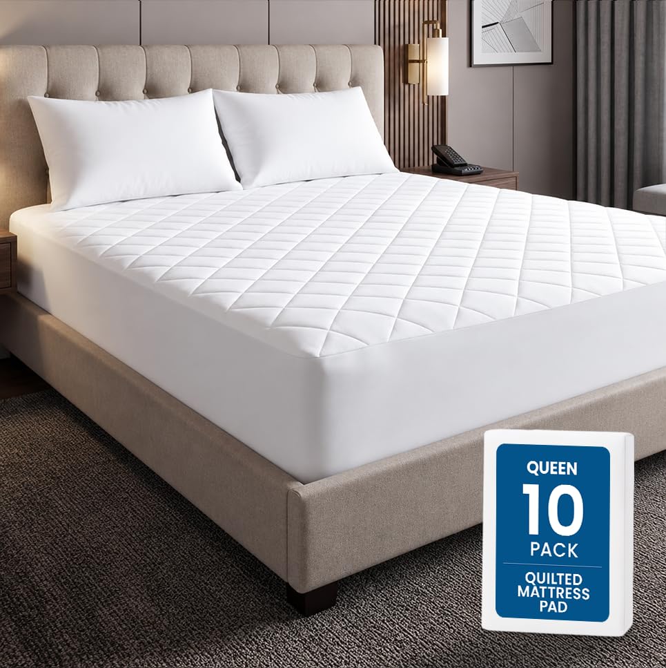 King Mattress Pad, Quilted Mattress Protector Topper fits 16" Deep Pocket