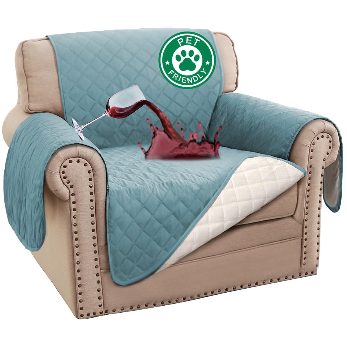Turquoize 100% Waterproof Sofa Covers Couch Cover for Dogs, Sofa 70"