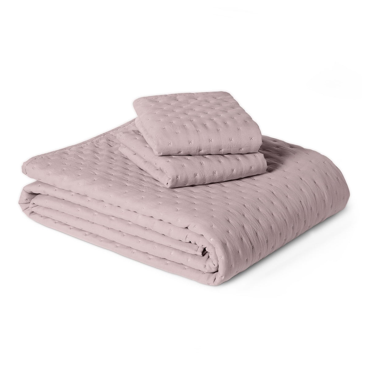 Amazon Basics Brushed Microfiber Quilt Set, Extra Soft with Natural Texture, 2-Piece, Twin/Twin XL, Beige