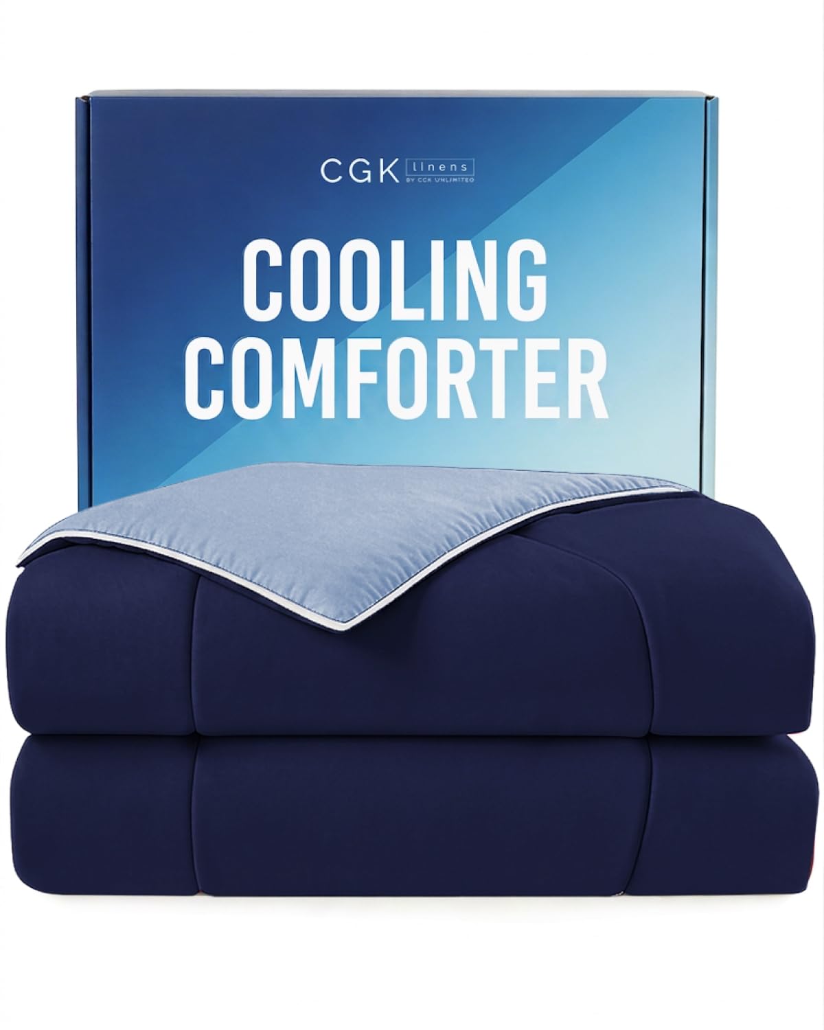 CGK Cooling Comforter Queen - Summer Blanket - 90x90 (Sky Blue)