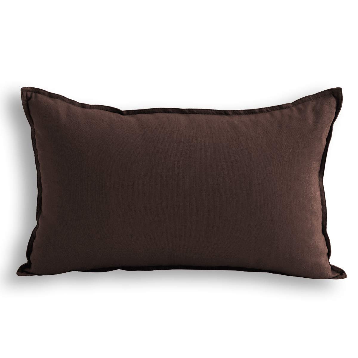 Jeanerlor Cotton Linen Square Decorative Throw Pillow Case Cushion Cover with Twin Needles Stitch on Edge,for Wedding Party Gift Car 12"x20"(30 x 50cm), Olive Green