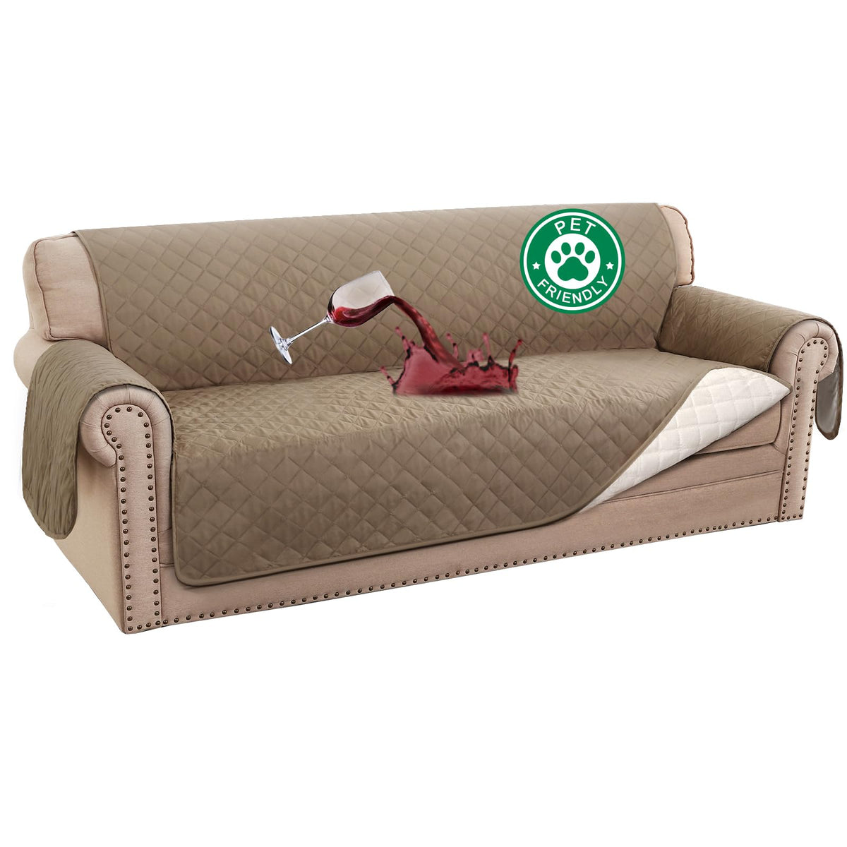 Turquoize 100% Waterproof Sofa Covers Couch Cover for Dogs, Sofa 70"