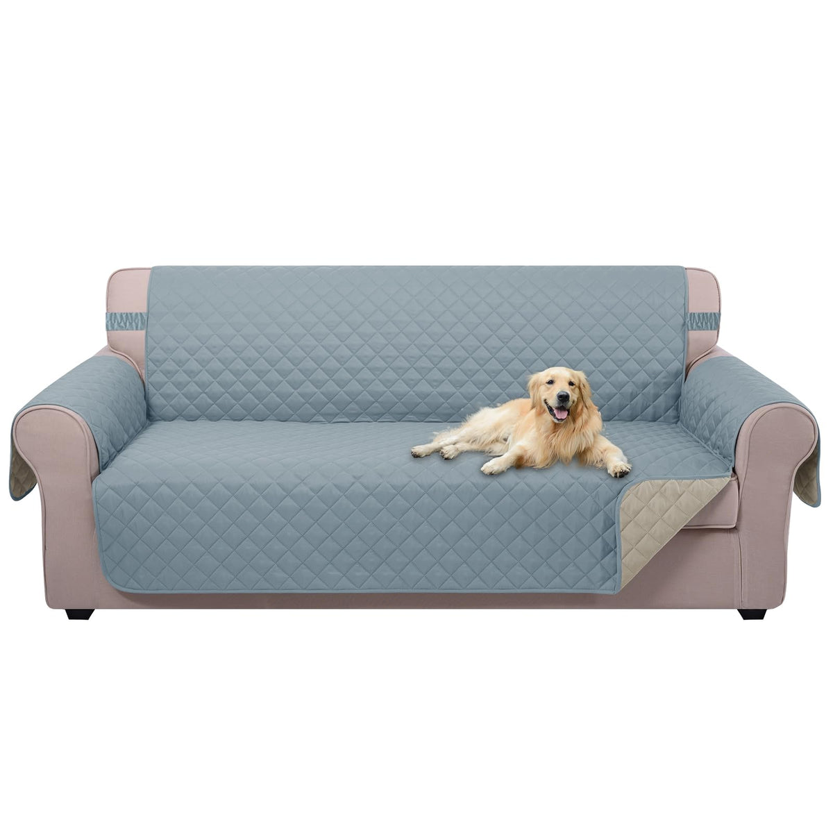 U-NICE HOME Reversible Sofa Cover Couch Cover for Dogs, Beige/Beige