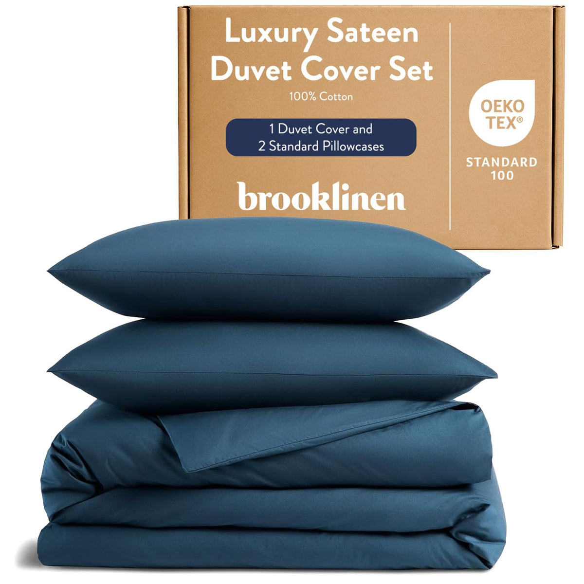 Brooklinen Sateen Duvet Cover Hotel-Quality Luxury - Full/Queen, White