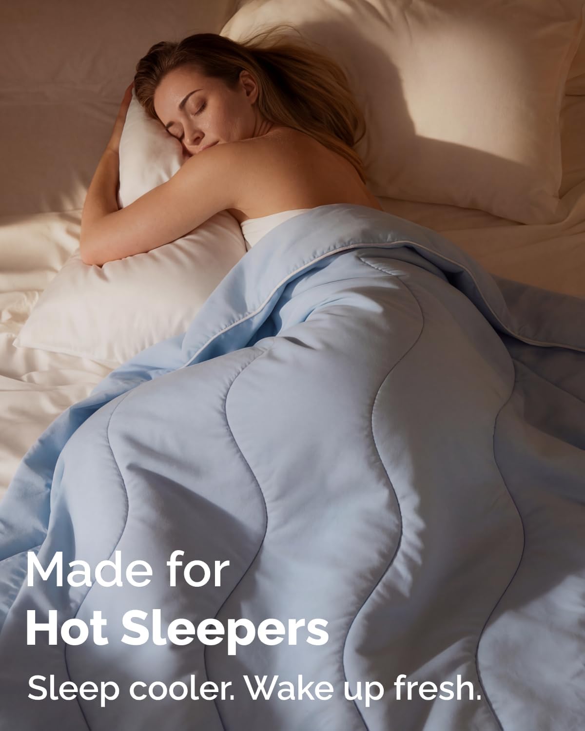 CGK Cooling Comforter Queen - Summer Blanket - 90x90 (Sky Blue)
