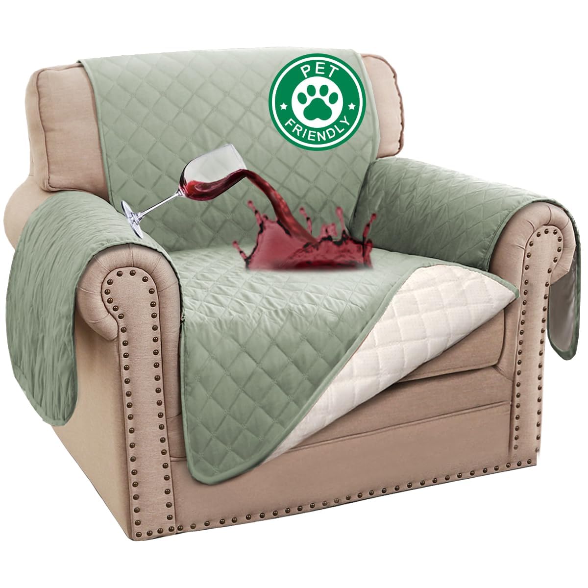Turquoize 100% Waterproof Sofa Covers Couch Cover for Dogs, Sofa 70"
