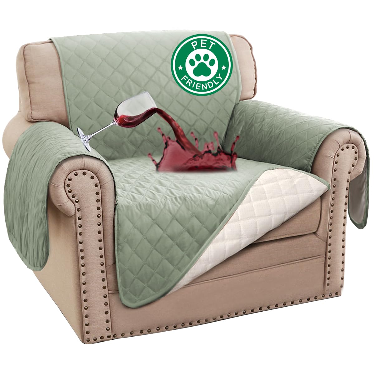 Turquoize 100% Waterproof Sofa Covers Couch Cover for Dogs, Sofa 70"