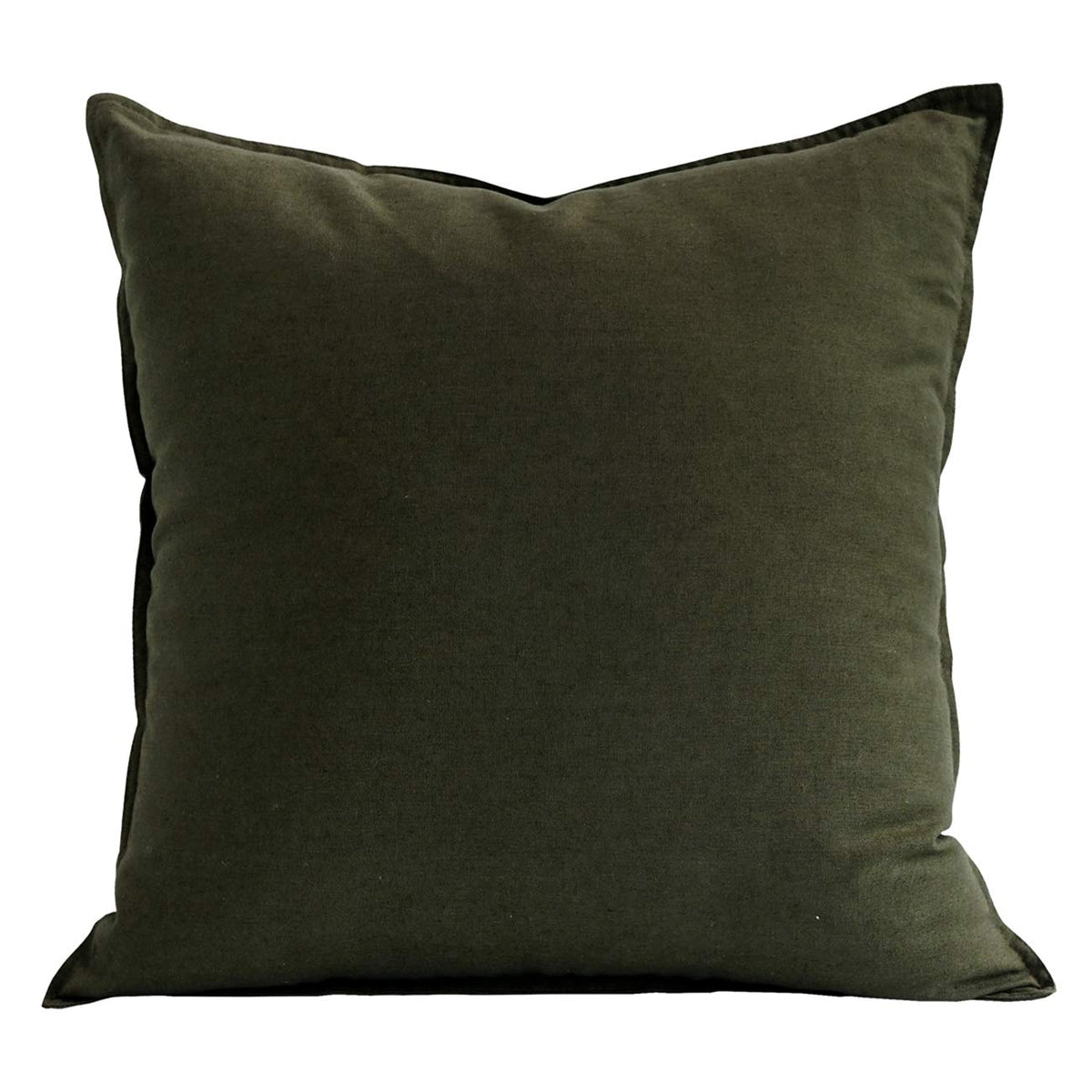Jeanerlor Cotton Linen Square Decorative Throw Pillow Case Cushion Cover with Twin Needles Stitch on Edge,for Wedding Party Gift Car 12"x20"(30 x 50cm), Olive Green