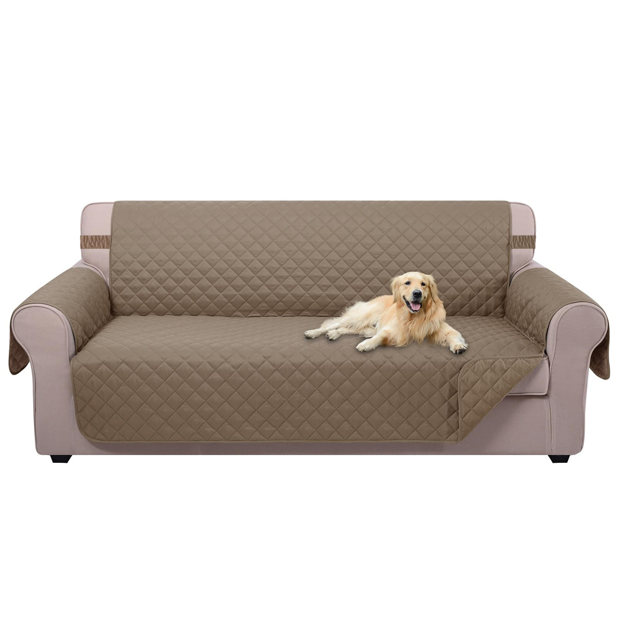 U-NICE HOME Reversible Sofa Cover Couch Cover for Dogs, Beige/Beige