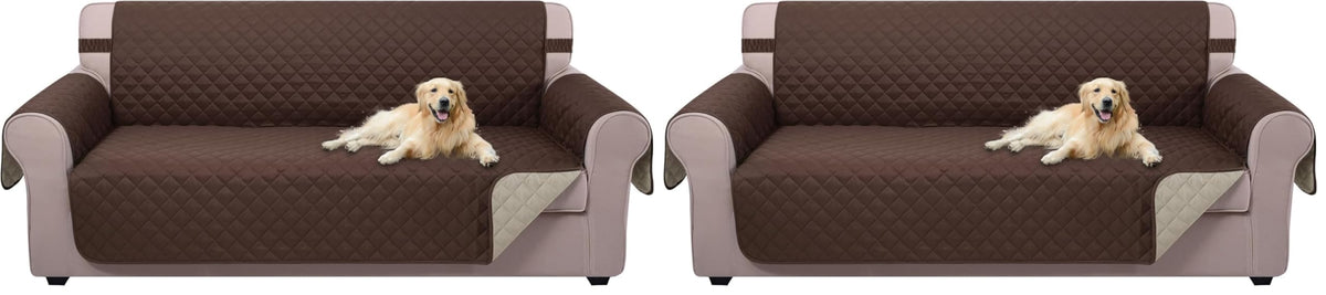 U-NICE HOME Reversible Sofa Cover Couch Cover for Dogs, Beige/Beige