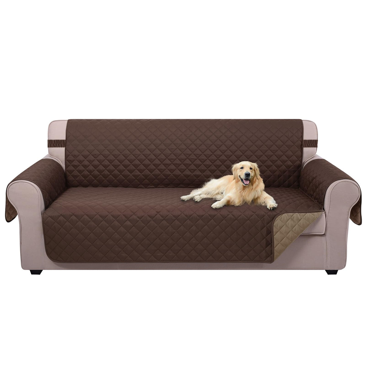 U-NICE HOME Reversible Sofa Cover Couch Cover for Dogs, Beige/Beige