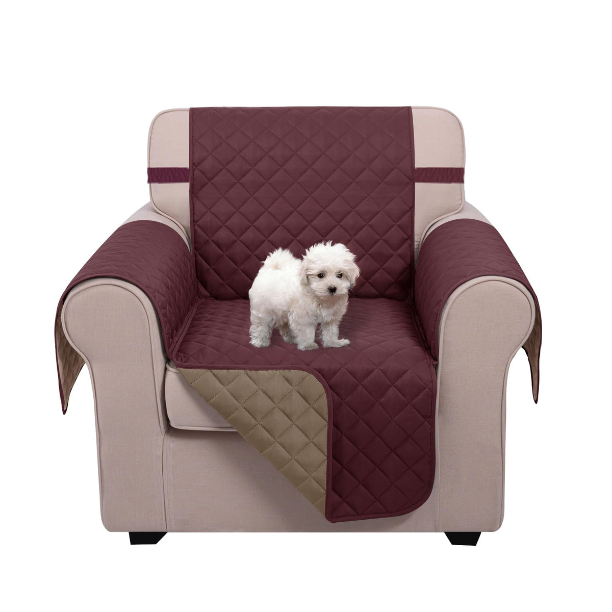 U-NICE HOME Reversible Sofa Cover Couch Cover for Dogs, Beige/Beige