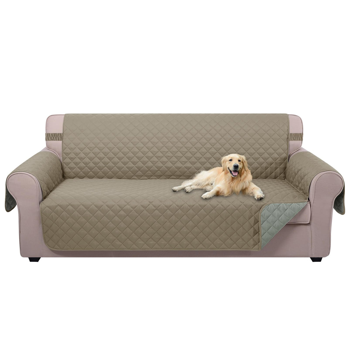 U-NICE HOME Reversible Sofa Cover Couch Cover for Dogs, Beige/Beige