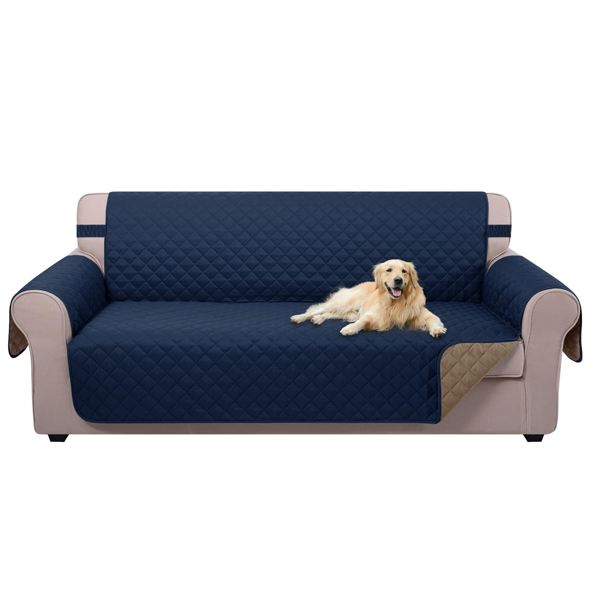 U-NICE HOME Reversible Sofa Cover Couch Cover for Dogs, Beige/Beige