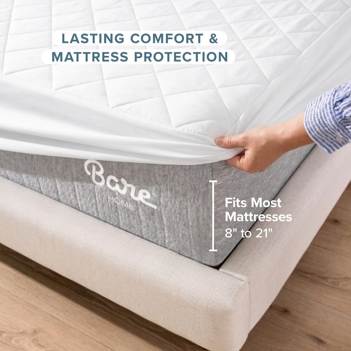 Bare Home Quilted Twin XL Mattress Pad