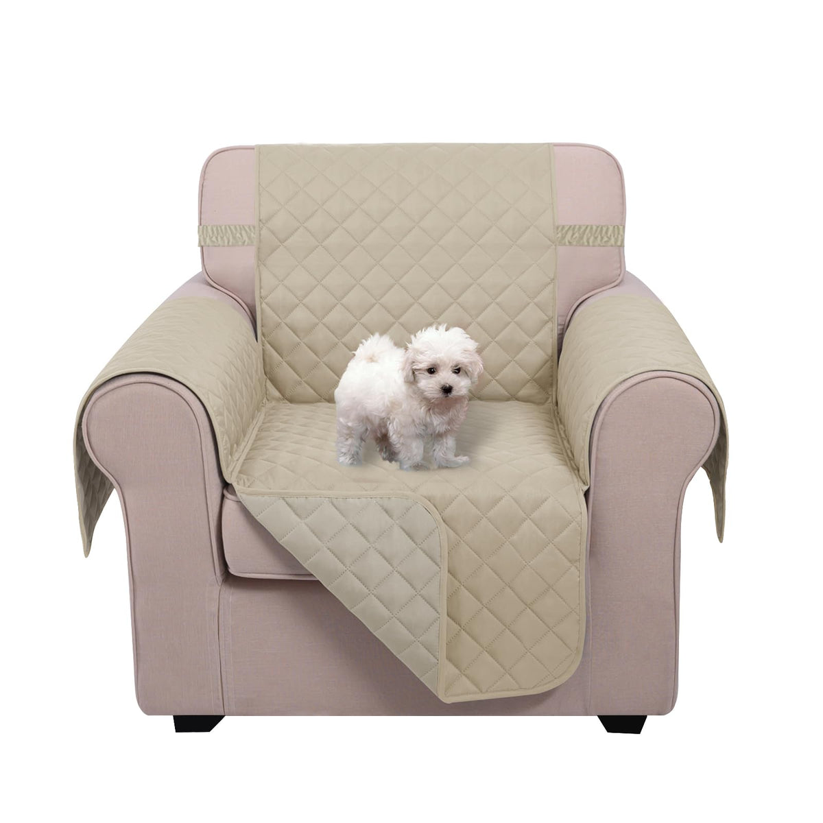 U-NICE HOME Reversible Sofa Cover Couch Cover for Dogs, Beige/Beige