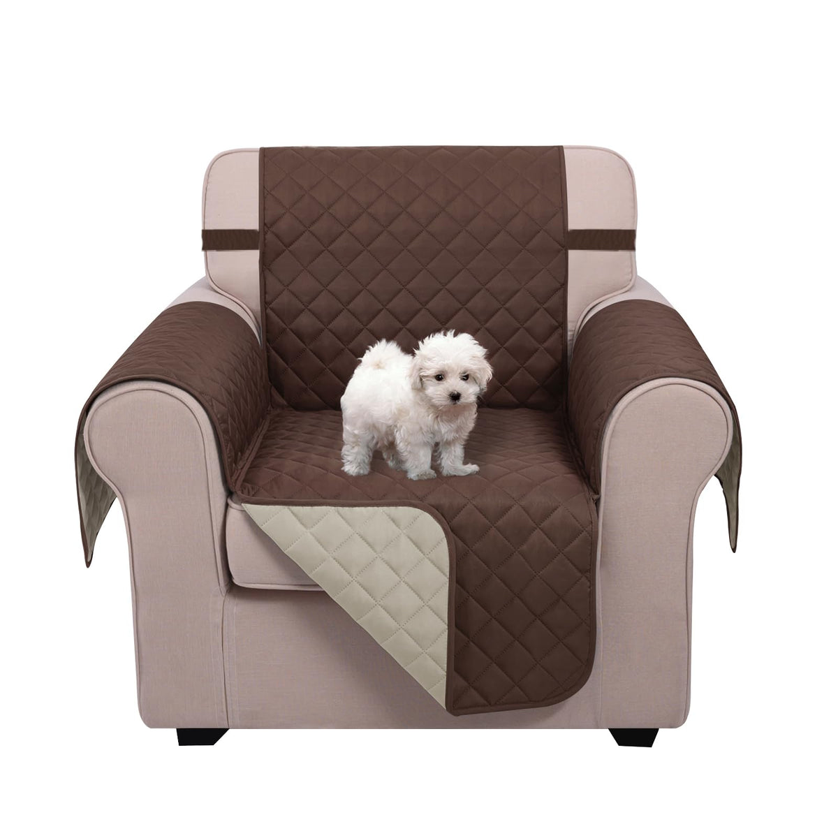 U-NICE HOME Reversible Sofa Cover Couch Cover for Dogs, Beige/Beige