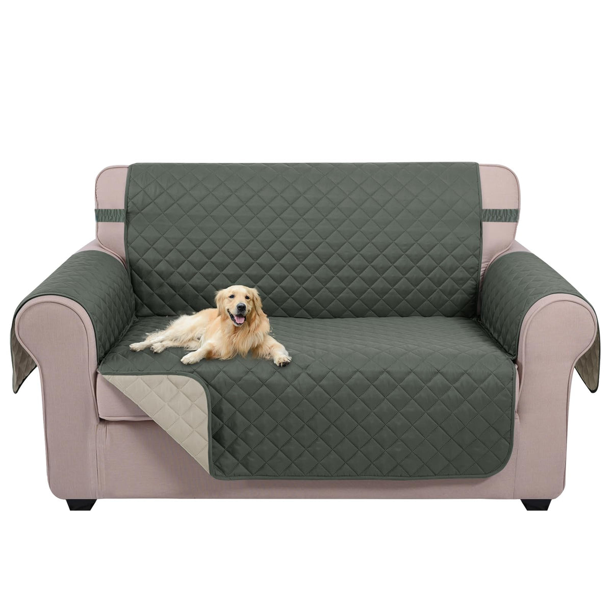 U-NICE HOME Reversible Sofa Cover Couch Cover for Dogs, Beige/Beige