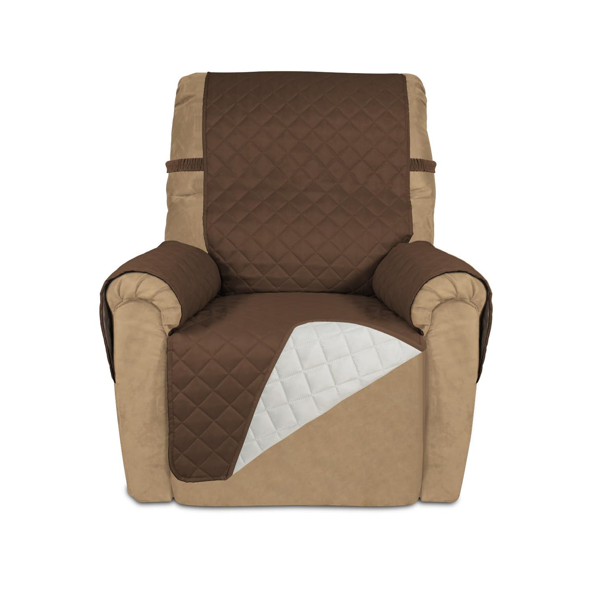 PureFit Reversible Quilted Sofa Cover, Water Resistant Slipcover Furniture Protector, Washable Couch Cover with Non Slip and Elastic Straps for Kids, Dogs, Pets (Sofa, Beige/Beige)