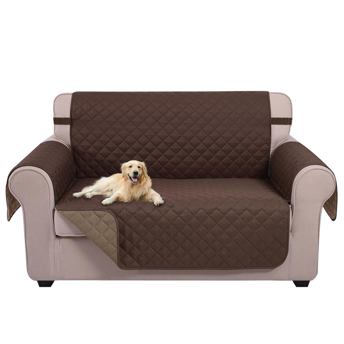 U-NICE HOME Reversible Sofa Cover Couch Cover for Dogs, Beige/Beige
