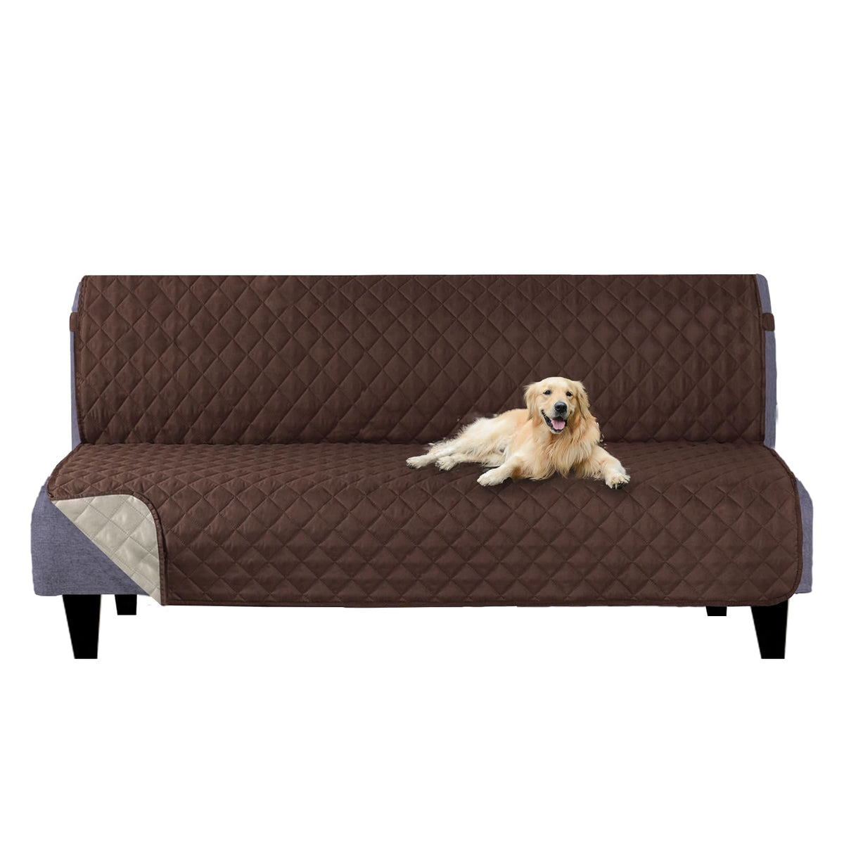 U-NICE HOME Reversible Sofa Cover Couch Cover for Dogs, Beige/Beige