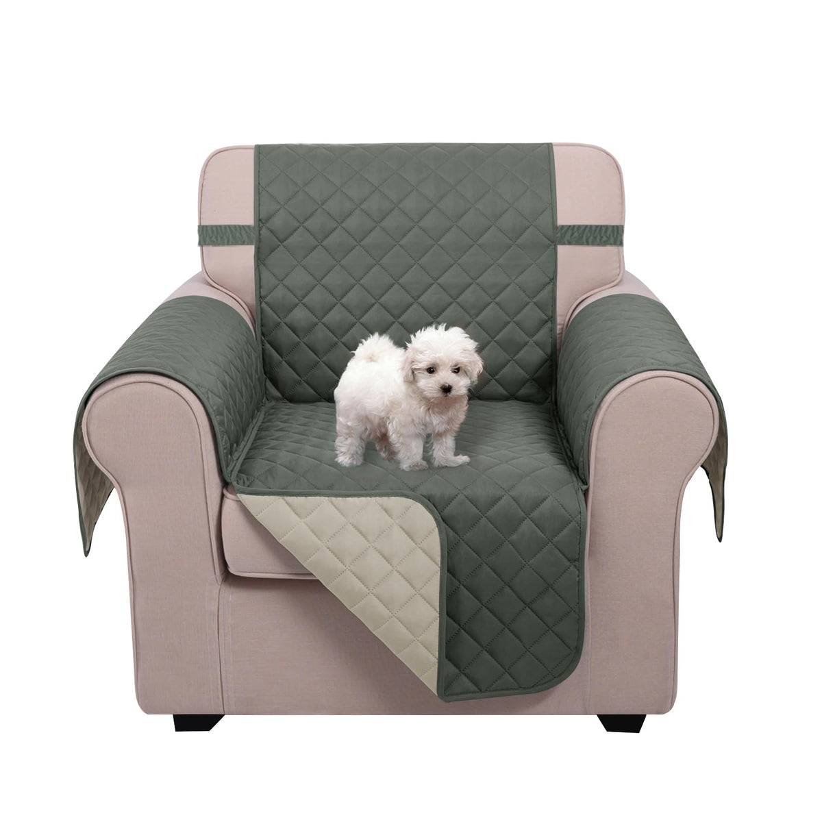 U-NICE HOME Reversible Sofa Cover Couch Cover for Dogs, Beige/Beige