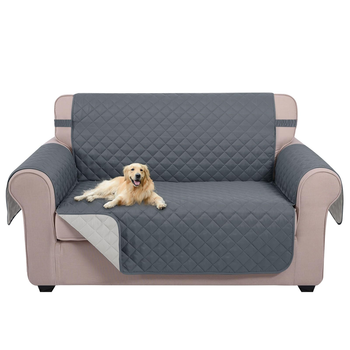 U-NICE HOME Reversible Sofa Cover Couch Cover for Dogs, Beige/Beige