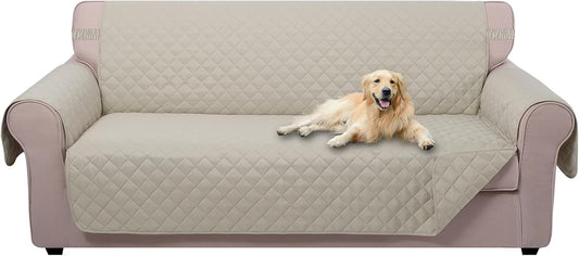 U-NICE HOME Reversible Sofa Cover Couch Cover for Dogs, Beige/Beige