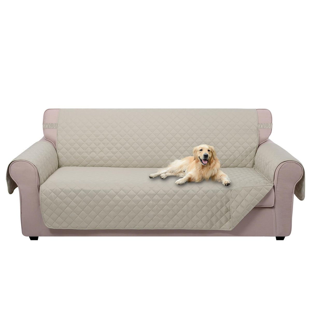 U-NICE HOME Reversible Sofa Cover Couch Cover for Dogs, Beige/Beige