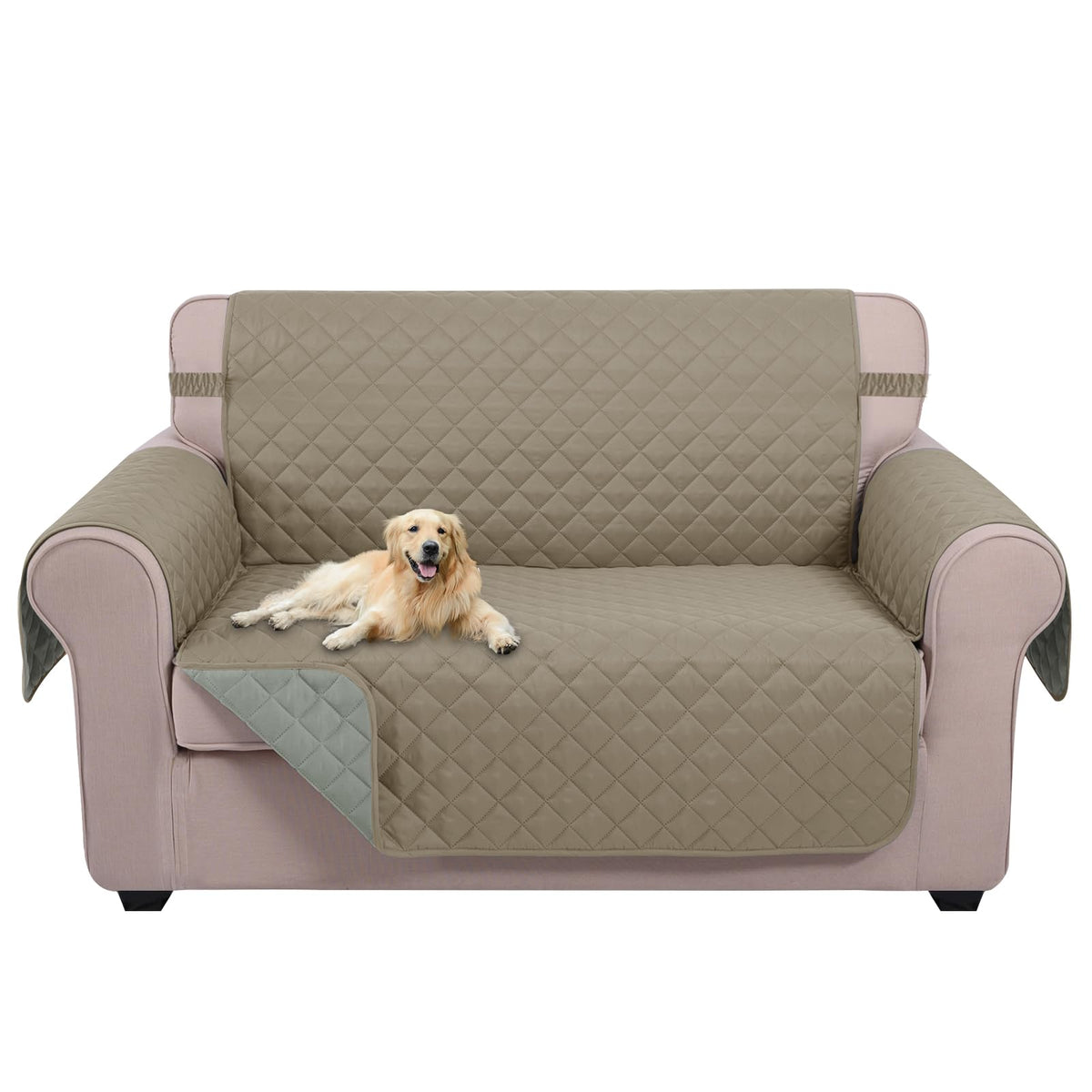 U-NICE HOME Reversible Sofa Cover Couch Cover for Dogs, Beige/Beige