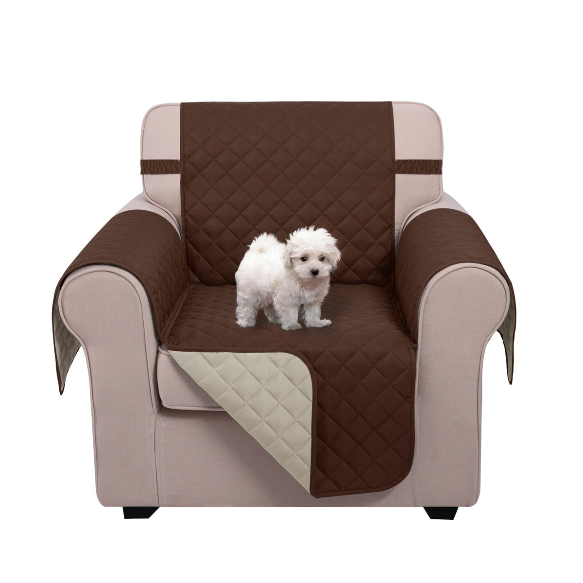 U-NICE HOME Reversible Sofa Cover Couch Cover for Dogs, Beige/Beige