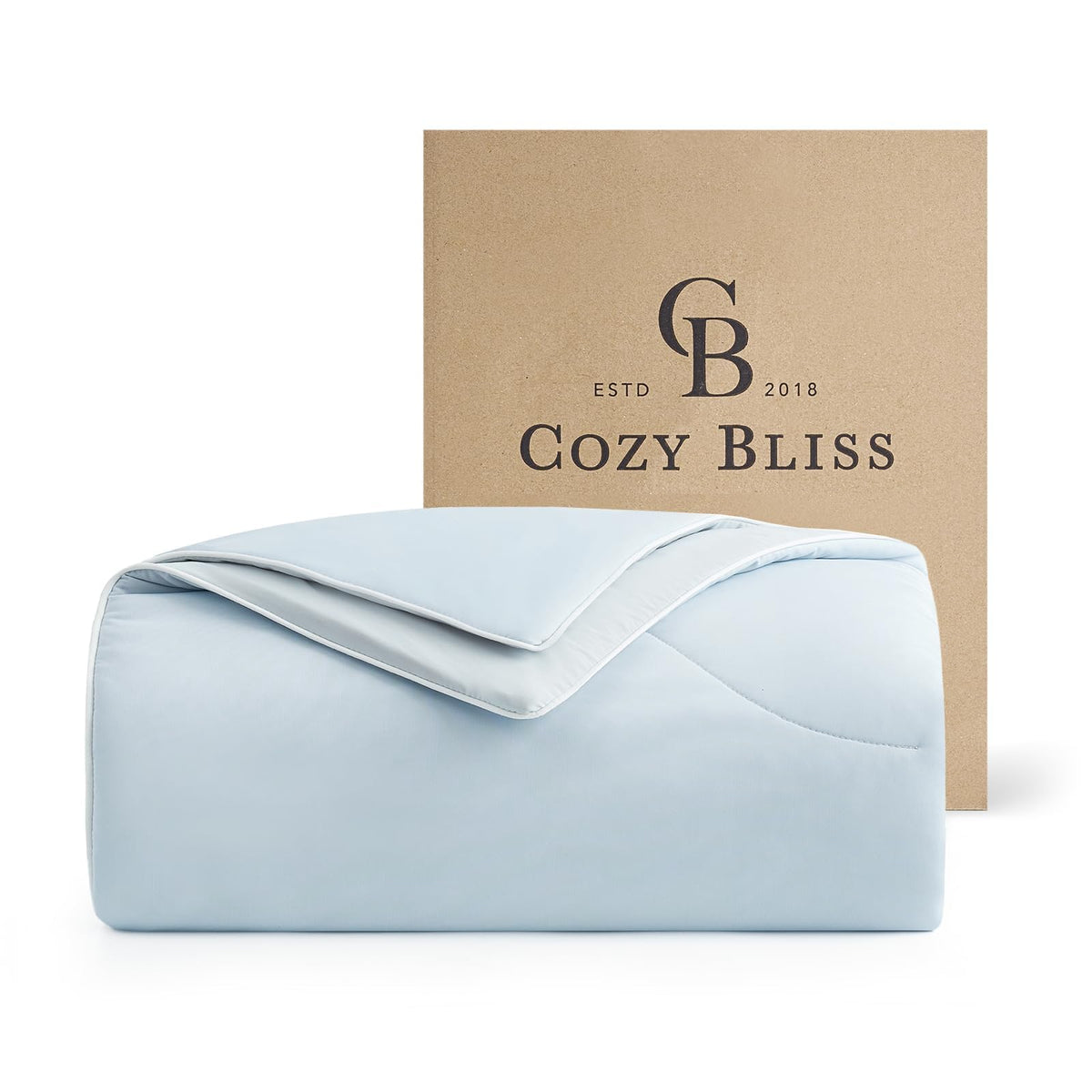 Cozy Bliss Cooling Comforter Queen Size, Reversible Lightweight Cooling Blankets for Hot Sleepers and Night Sweats, Q-Max>0.45 Soft Breathable Silky Smooth Summer Comforter, Cool Grey, 90"x90"