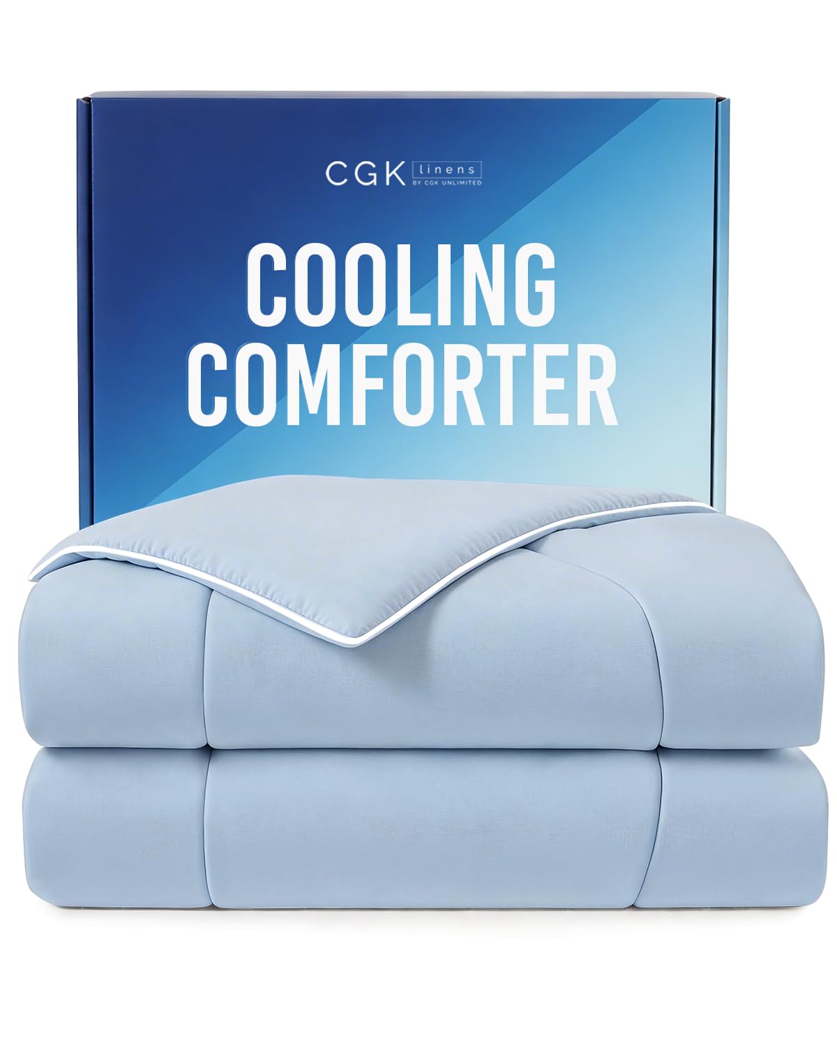 CGK Cooling Comforter Queen - Summer Blanket - 90x90 (Sky Blue)
