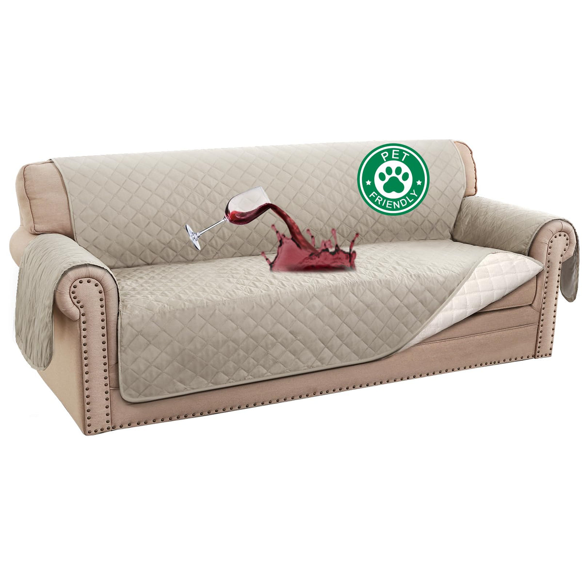 Turquoize 100% Waterproof Sofa Covers Couch Cover for Dogs, Sofa 70"