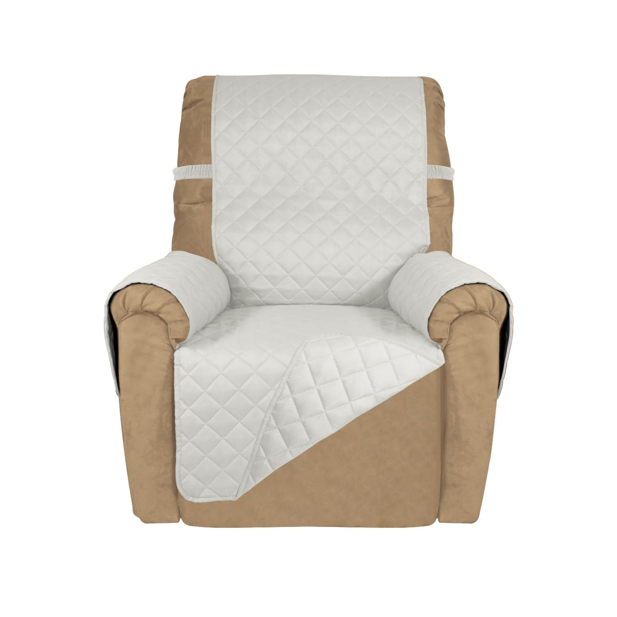 PureFit Reversible Quilted Sofa Cover, Water Resistant Slipcover Furniture Protector, Washable Couch Cover with Non Slip and Elastic Straps for Kids, Dogs, Pets (Sofa, Beige/Beige)