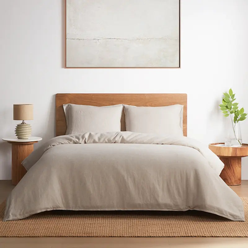 DAPU 100% Linen Duvet Cover Set, Pure Natural French Flax Linen Duvet Cover With 8 Corner Ties and Zipper Closure, Soft Breathable Durable for Hot Sleepers, Cool in the Summer