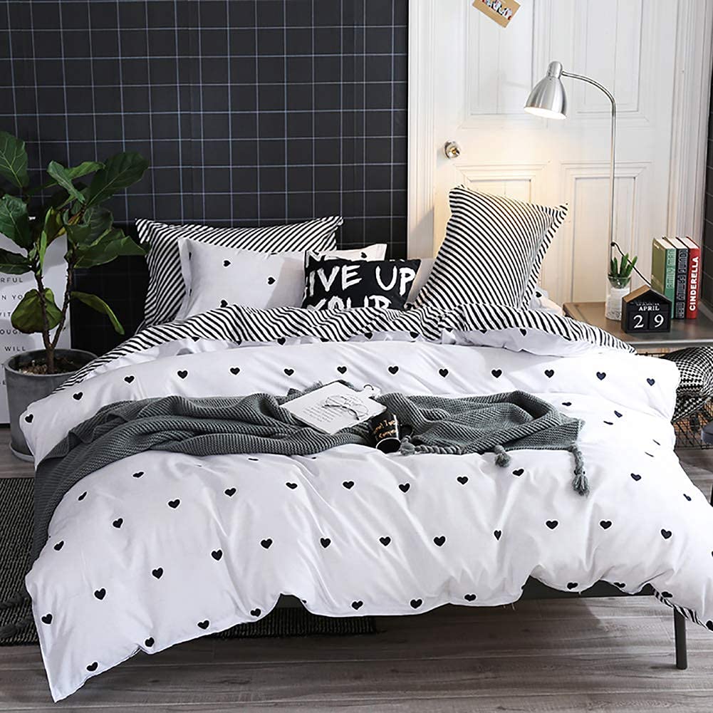 Nayoroom Gingham Duvet Cover Set Queen Blue White Plaid Checkered Bedding
