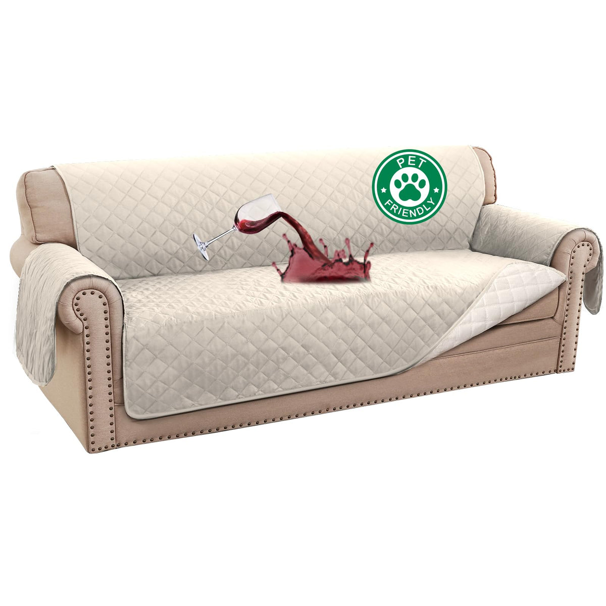 Turquoize 100% Waterproof Sofa Covers Couch Cover for Dogs, Sofa 70"