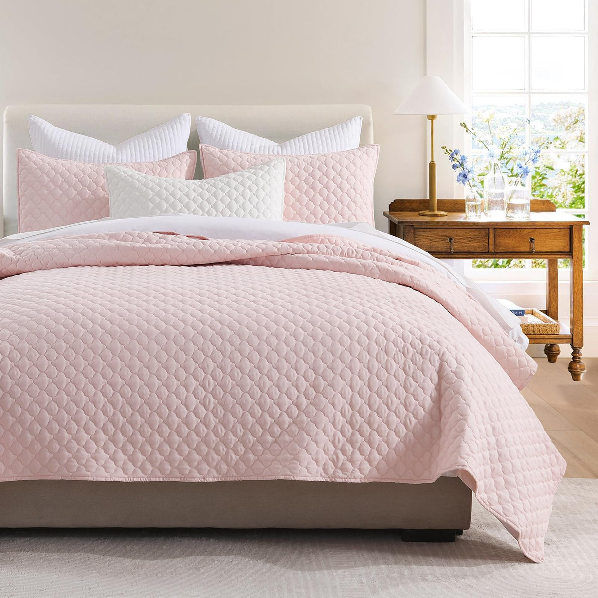 HORIMOTE HOME Quilt Twin Size Dusty Blue, Lightweight Quilt for Summer Ultra-Soft Microfiber Modern Style Quilted Clouds Pattern Bedspread Quit Set 2 Pieces (1 Quilt and 1 Pillow Sham)